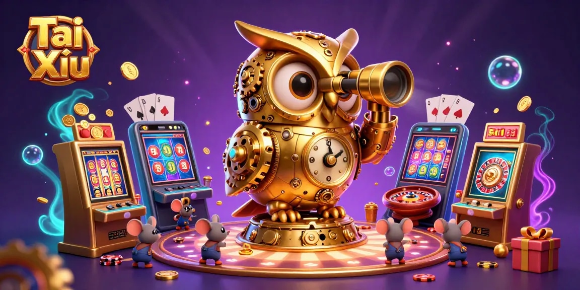 Experience Tài Xỉu excitement with a vibrant 3D casino scene showcasing interactive characters.