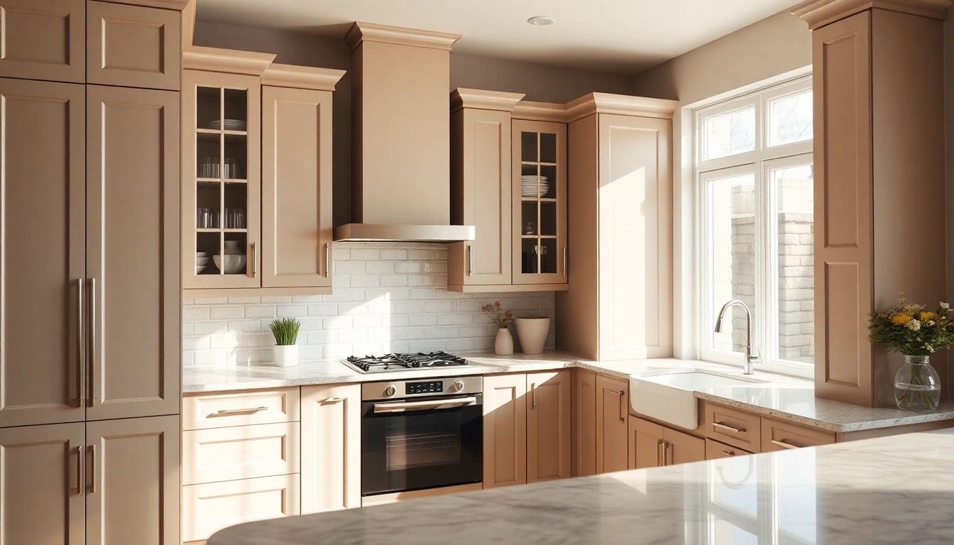 Cabinet Refacing Largo FL showcasing an elegant refinished kitchen with modern cabinetry.