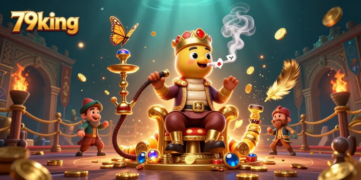 Experience the excitement of 79king's casino world with a lavish 3D illustration of a hookah-master.