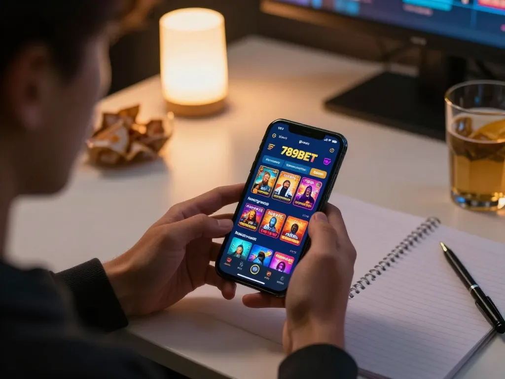 Engaging in online gaming on the 789BET app while strategizing for better wins