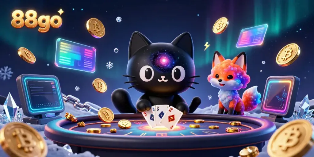 Experience thrilling gameplay with 88go in a vibrant cosmic casino scene featuring captivating characters.
