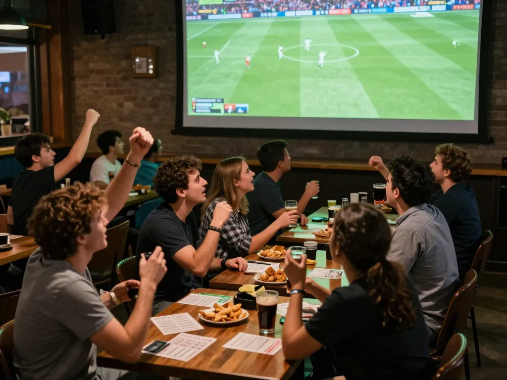 Socolive offers an immersive sports betting experience with engaged fans cheering in a lively bar setting.