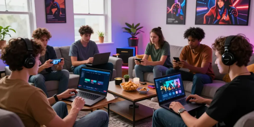 Players engage in online games at home, showcasing https://fc88v1.com/ exciting platform.