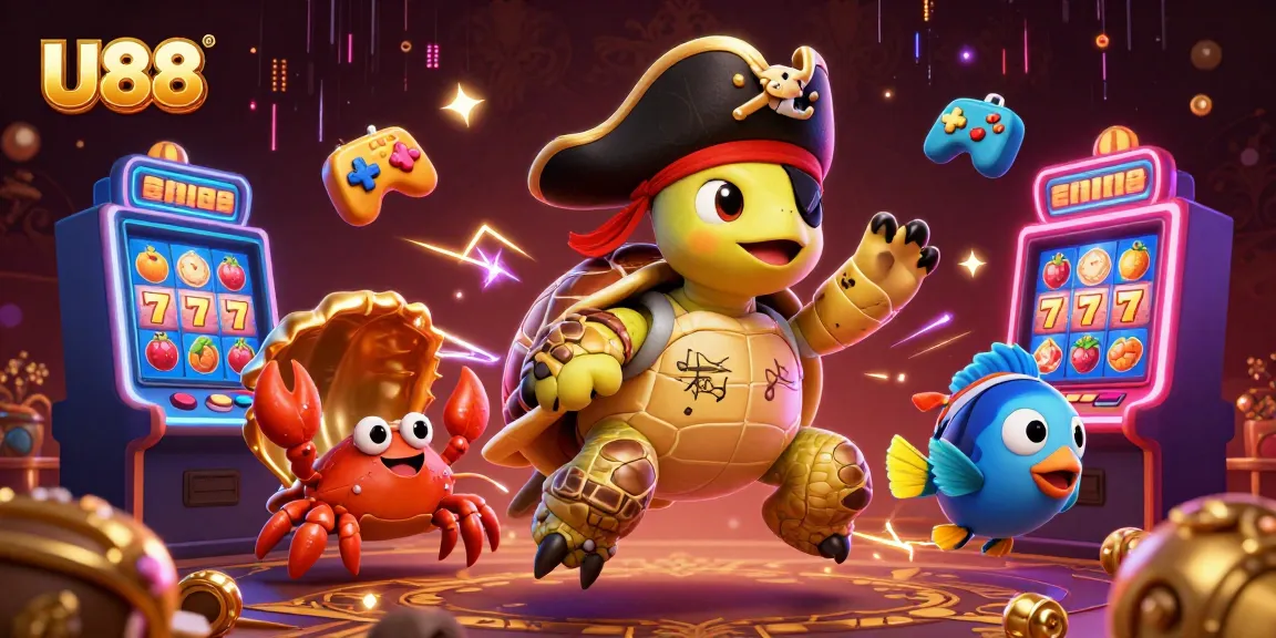 Engage with U88 for thrilling online slot games amidst vibrant casino graphics.