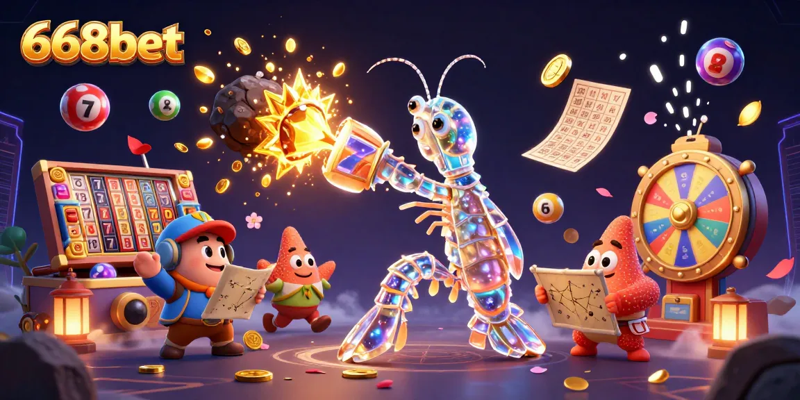 Win big at 668bet with this vibrant 3D casino illustration showcasing action and excitement!