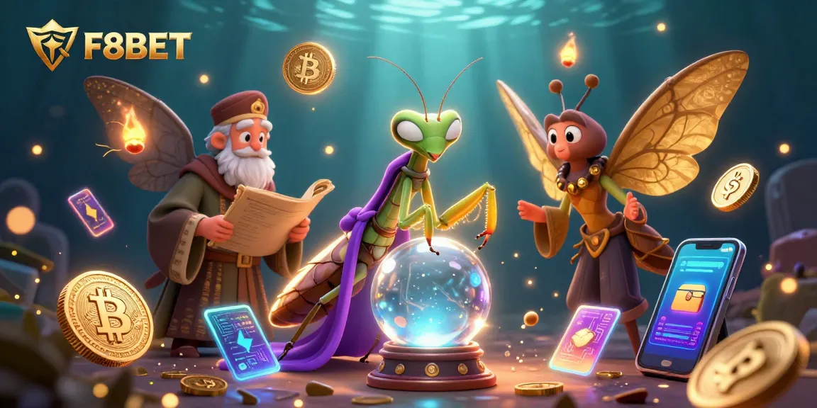Experience F8BET's vibrant casino world with an energetic 3D digital illustration.