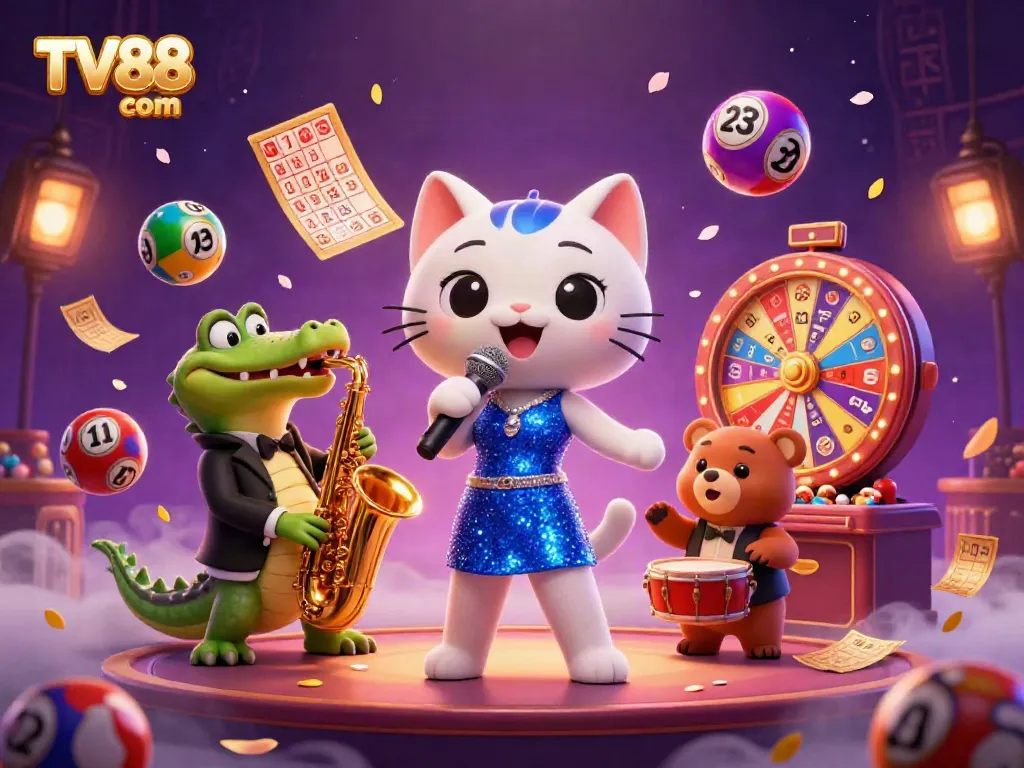 Experience thrilling casino entertainment with TV88 com, featuring lively characters and vibrant gaming elements.