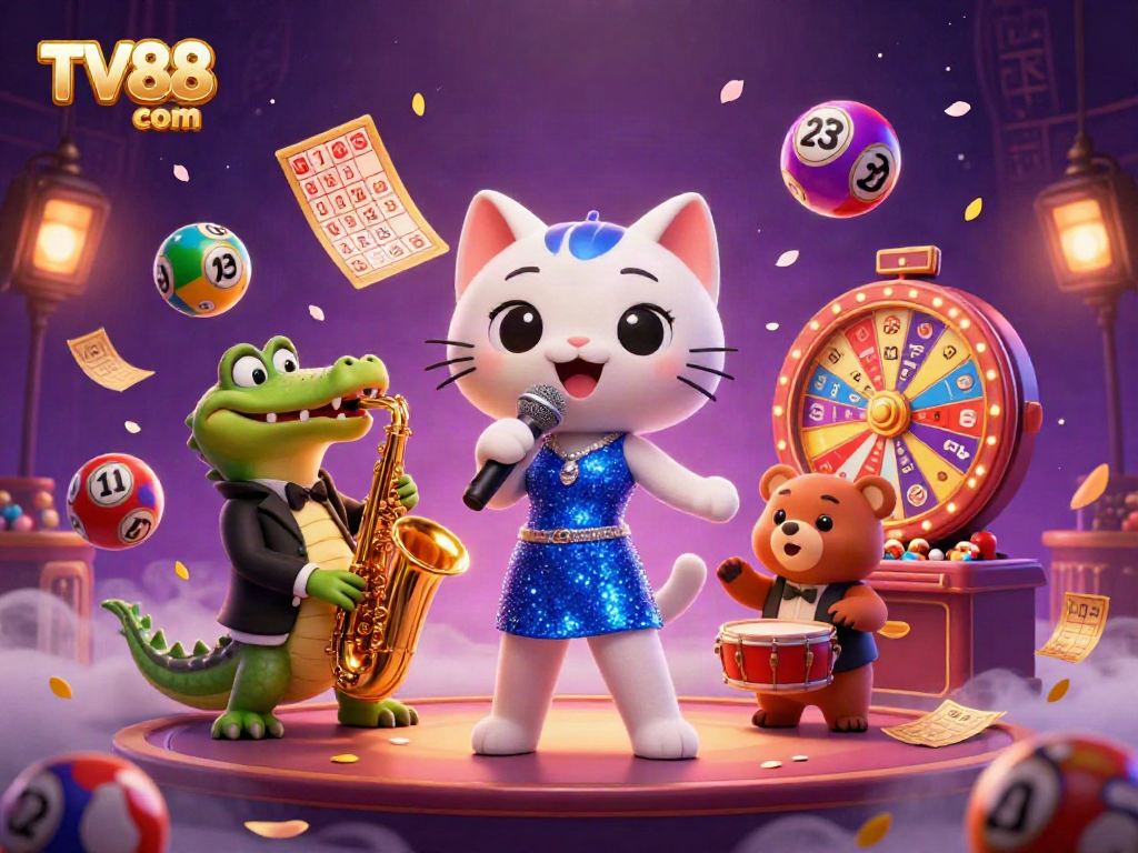 Experience thrilling casino entertainment with TV88 com, featuring lively characters and vibrant gaming elements.