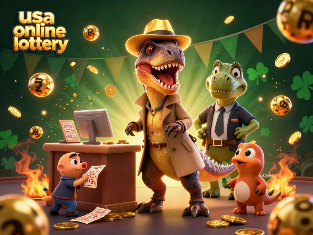 Win big with the usa online lottery in this vibrant, action-packed 3D scene showcasing playful characters.