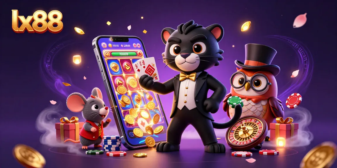 Experience the excitement of lx88 with an elegant panther dealer and vibrant casino elements.