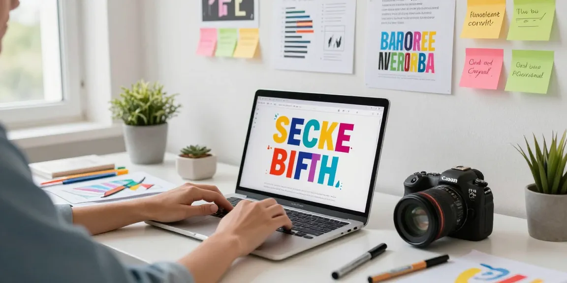 Criação de Fontes Letras Diferentes em um ambiente de trabalho moderno e criativo.