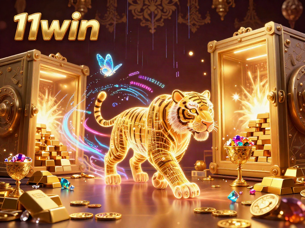 Experience thrills and wins with 11win in an engaging digital casino setting filled with dazzling treasures.