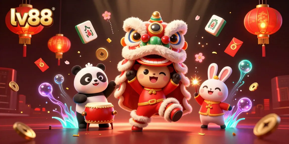 Experience gaming excitement at lv88 with a dynamic lion dance and vibrant casino themes.