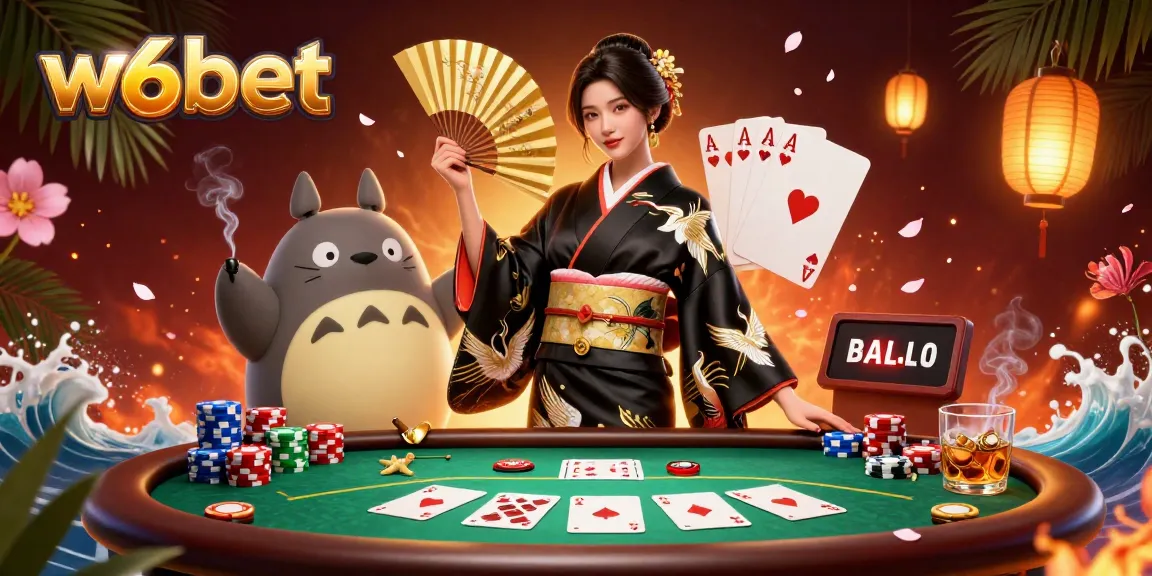 Experimente o vibrante e dinâmico mundo do poker w6bet, apresentando uma deslumbrante mulher asiática e um sábio tanuki.