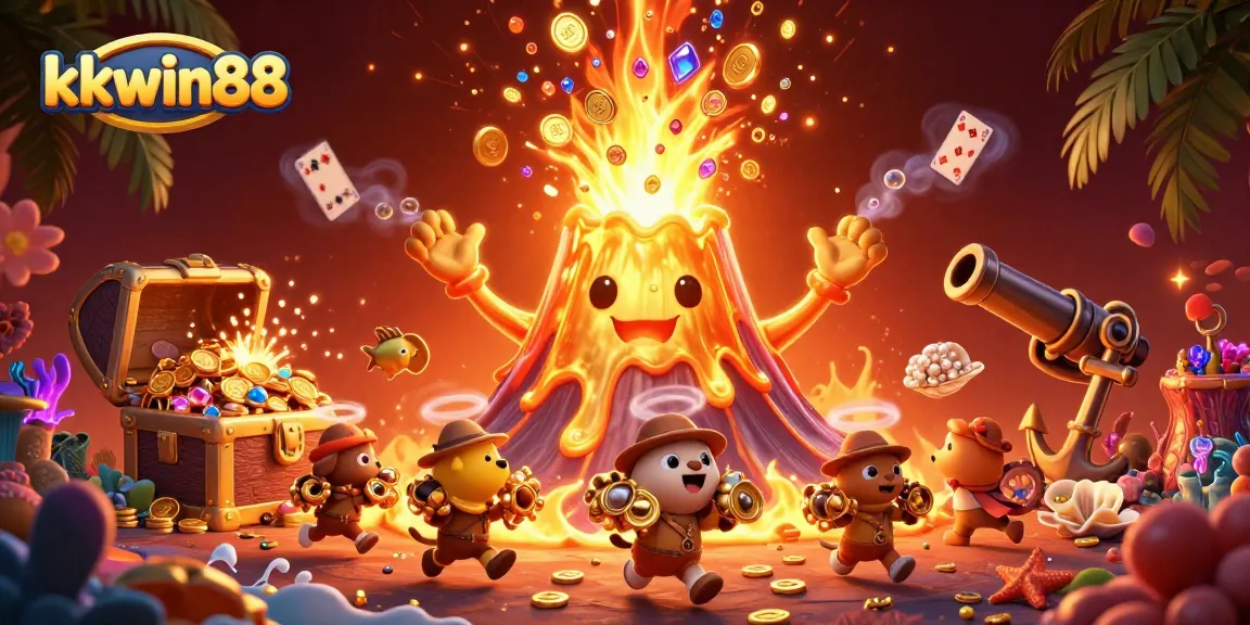 Engage with the thrilling kkwin88 casino experience featuring a dynamic treasure scene.