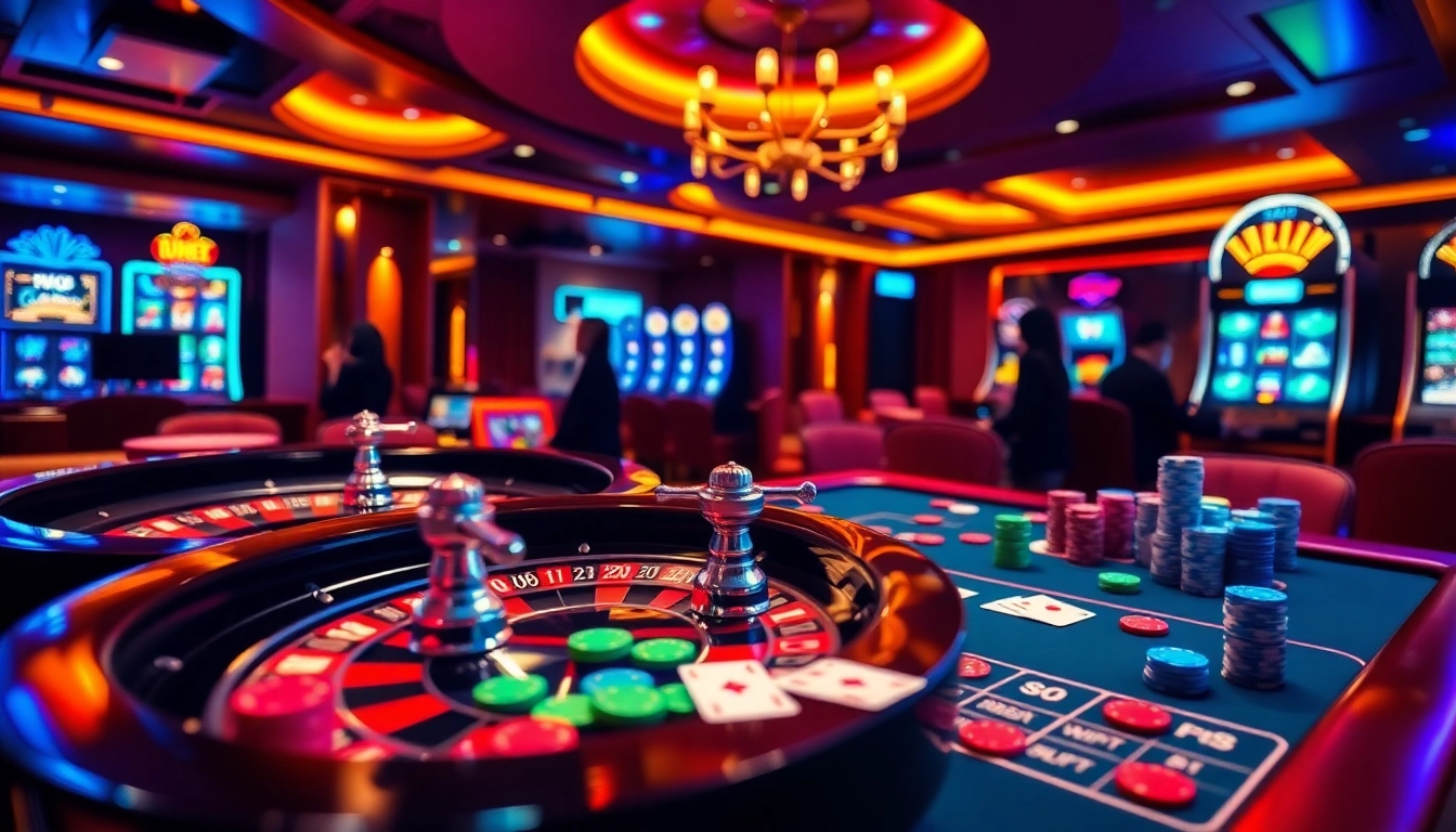 Experience F8 BET excitement with vibrant casino tables filled with lively poker chips and cards.