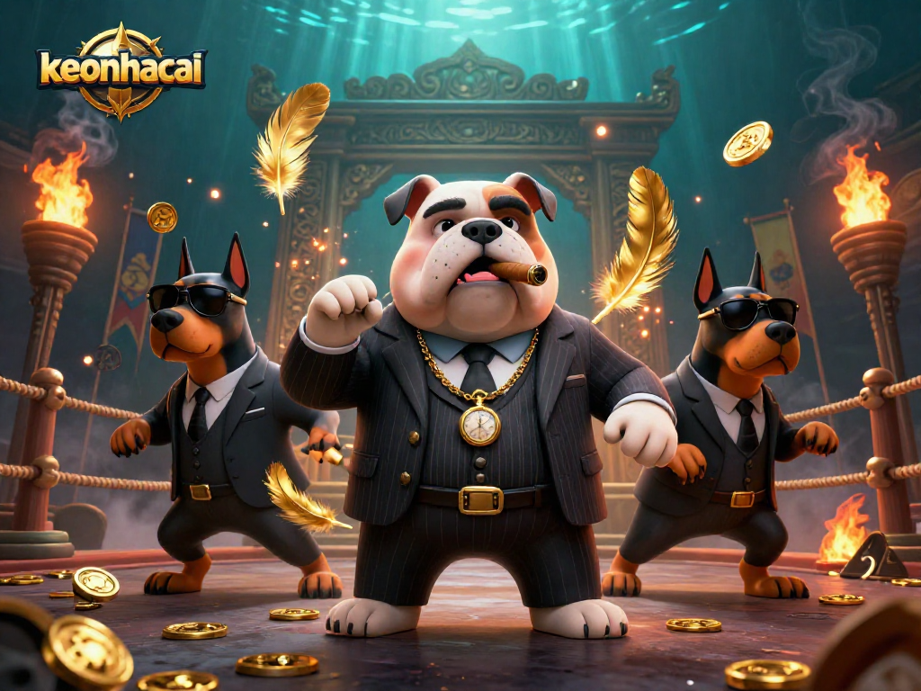 Experience thrilling bets with keonhacai's vibrant 3D mafia casino scene.