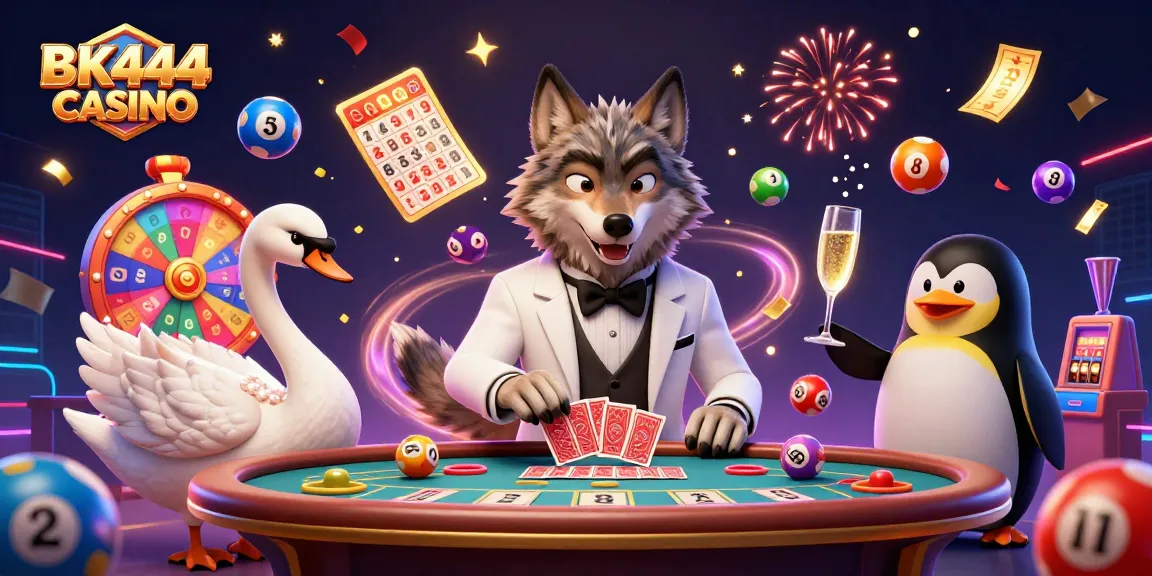 Experience thrilling action at BK444 CASINO with charming characters and vibrant gambling elements.