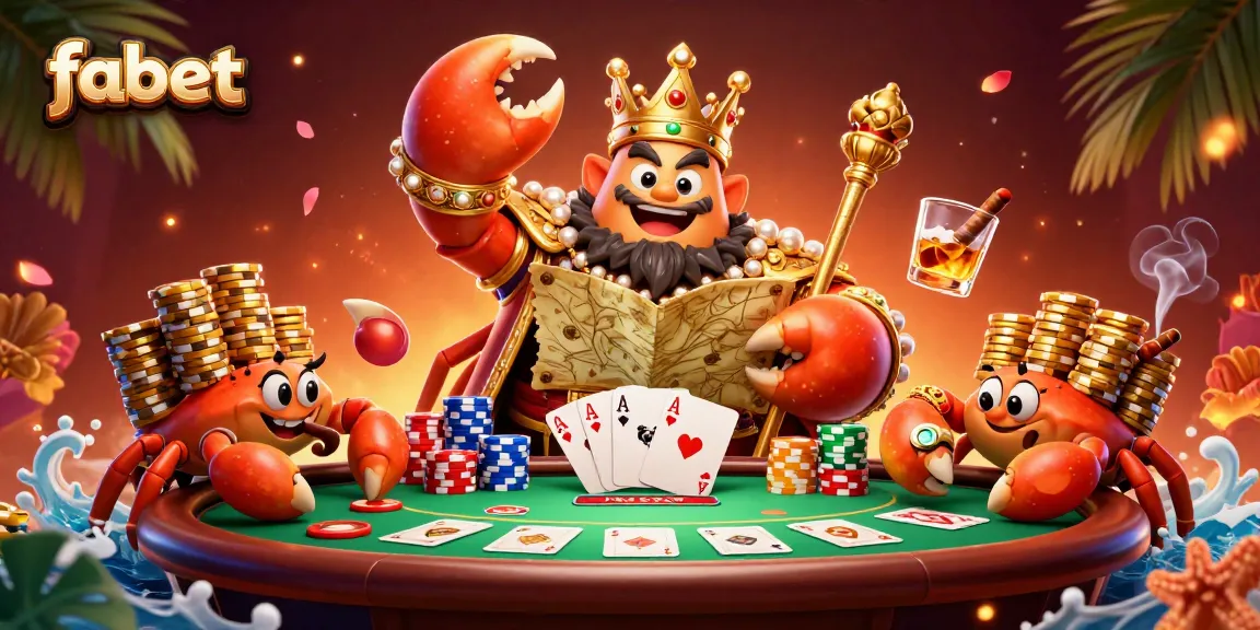 Engage in thrilling card games at fabet with a majestic crab emperor leading the action.