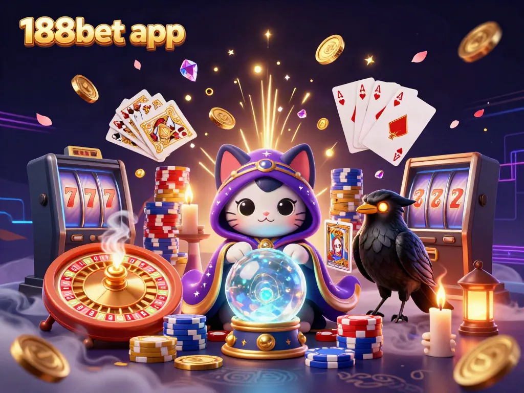 Engage with the 188bet app in an enchanting scene of fortune, gaming, and winnings.