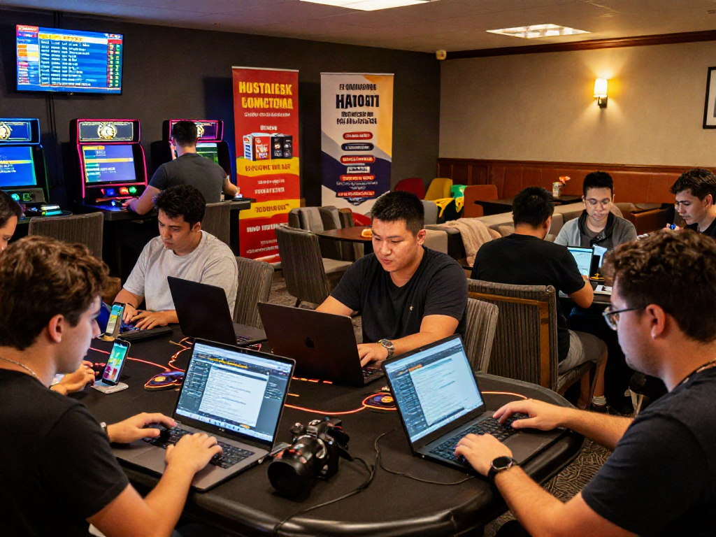 Exciting nbet online gaming scene with players engaged in sports betting and casino games.