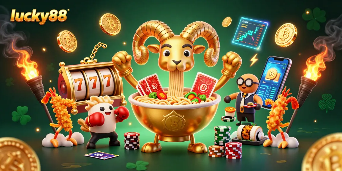 Engage in the exciting lucky88 online slot experience with vibrant characters and crypto elements.