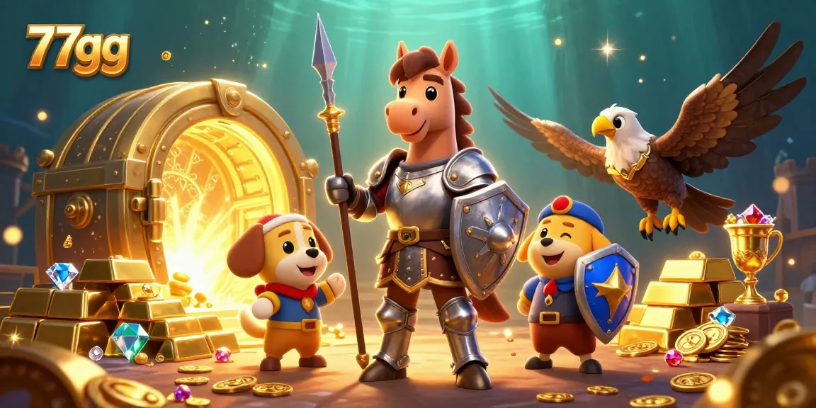 Join 77gg for thrilling gambling experiences, featuring knights, treasures, and adventure inspiration.