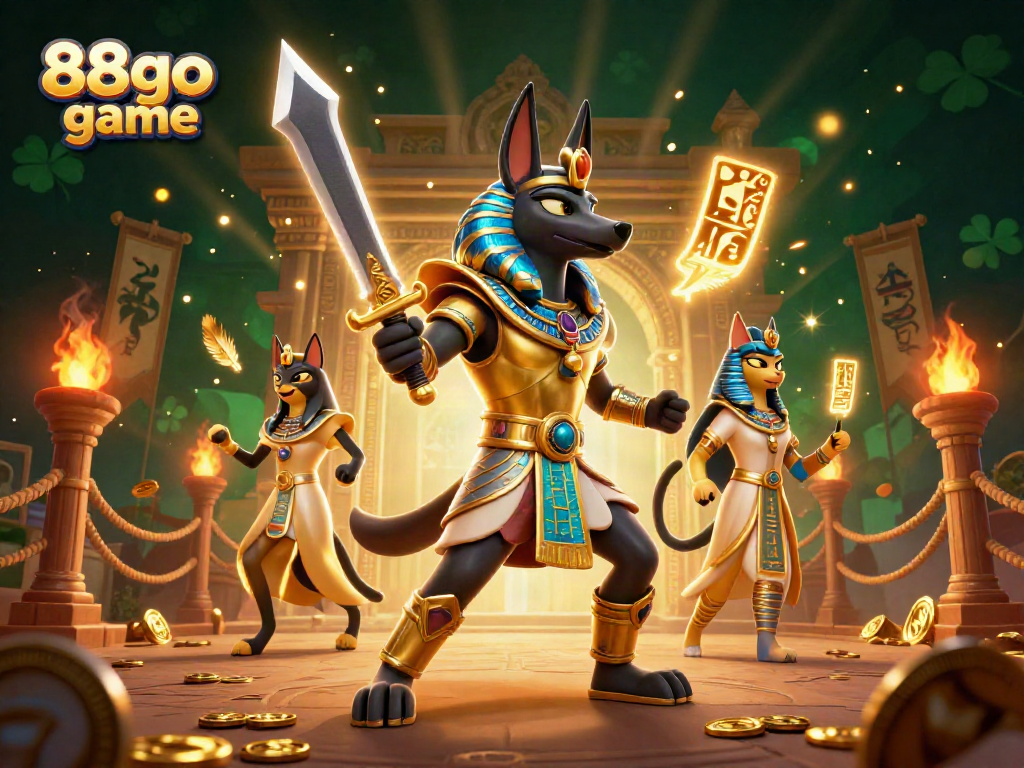 Experience the thrill of the 88go game with dramatic ancient Egyptian characters and vibrant casino elements.