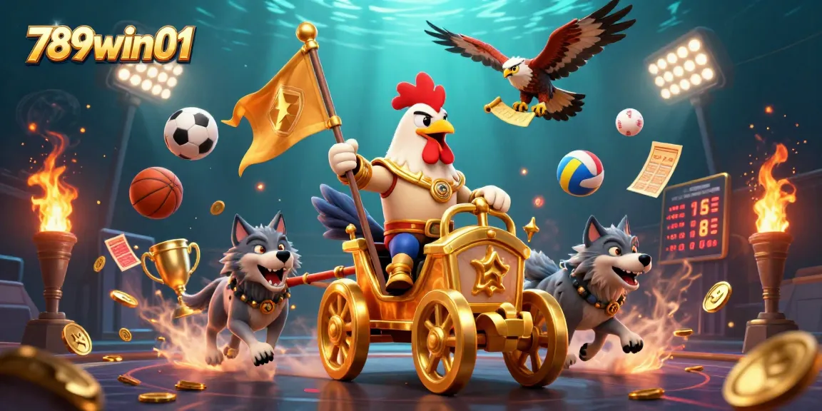 Engage in thrilling betting excitement with 789win01 while a rooster warlord leads a dynamic sports scene.