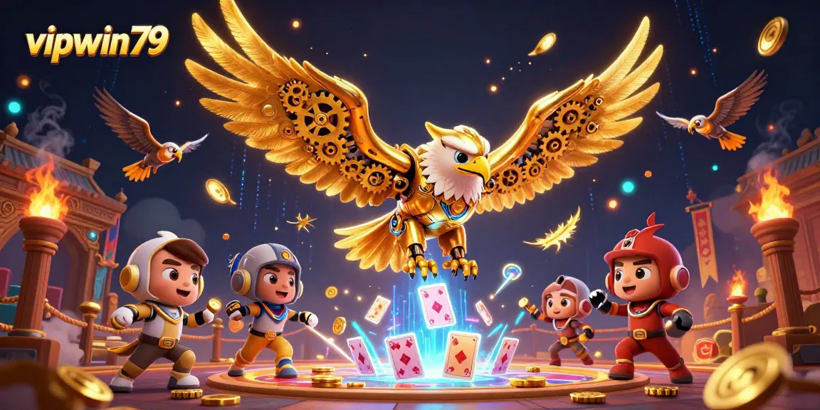 Engage in thrilling adventures at vipwin79, where 3D cybernetic eagles soar through electrifying casino scenes.