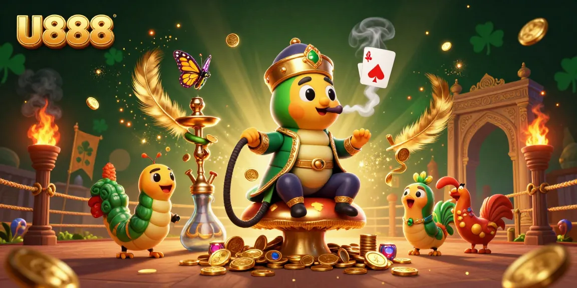 Bet on U888's thrilling cockfighting with unique characters and vibrant colors in a dynamic scene.