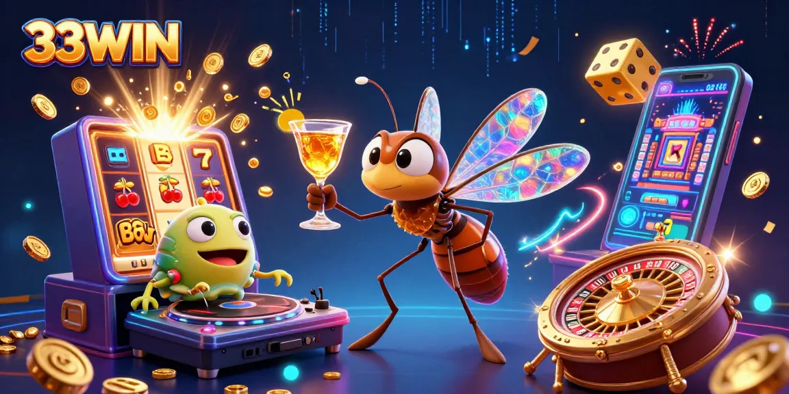 Experience the excitement of 33WIN with a vibrant casino scene featuring dynamic characters and rich gameplay elements.